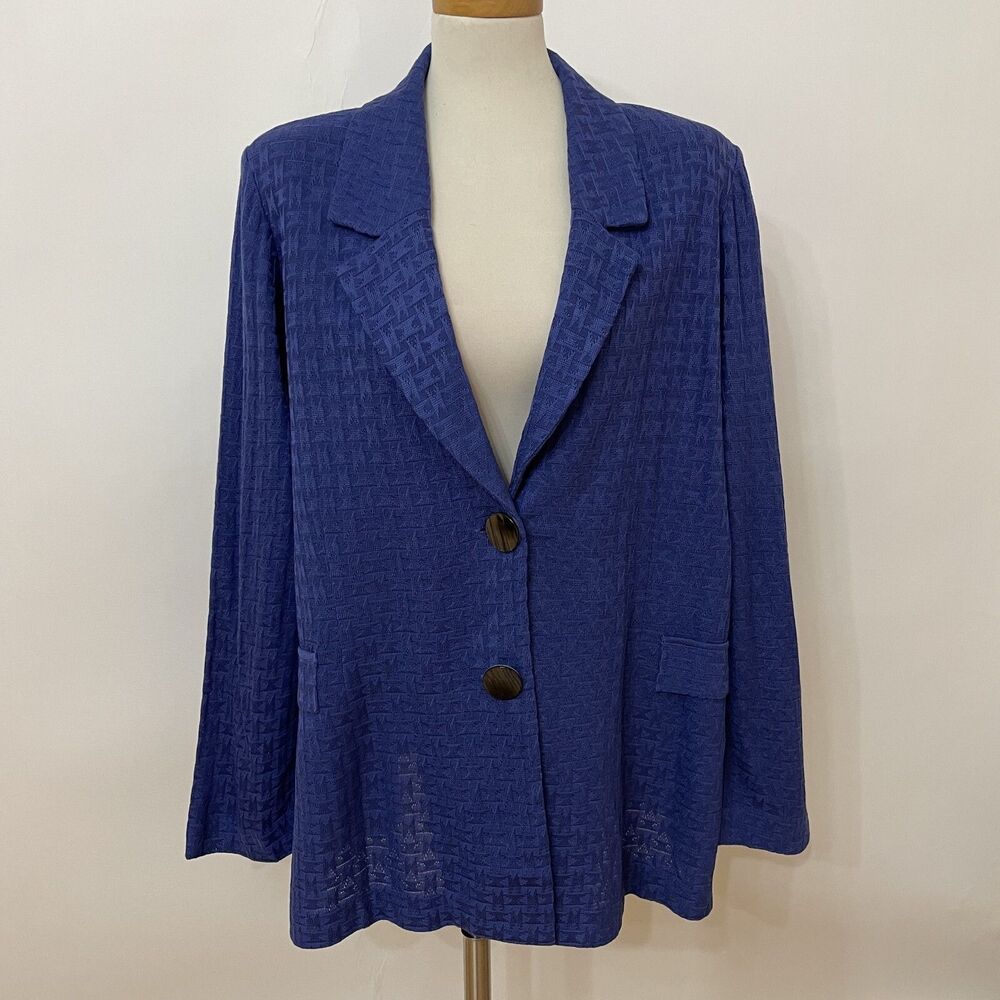 Misook Knit Cardigan Top Jacket‎ Blazer Size 2X Purple